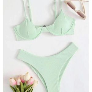 mint green bikini